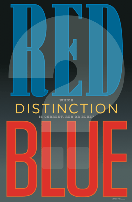 distinction red blue